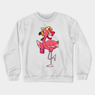 Flamingo with Handbag & Hat Crewneck Sweatshirt